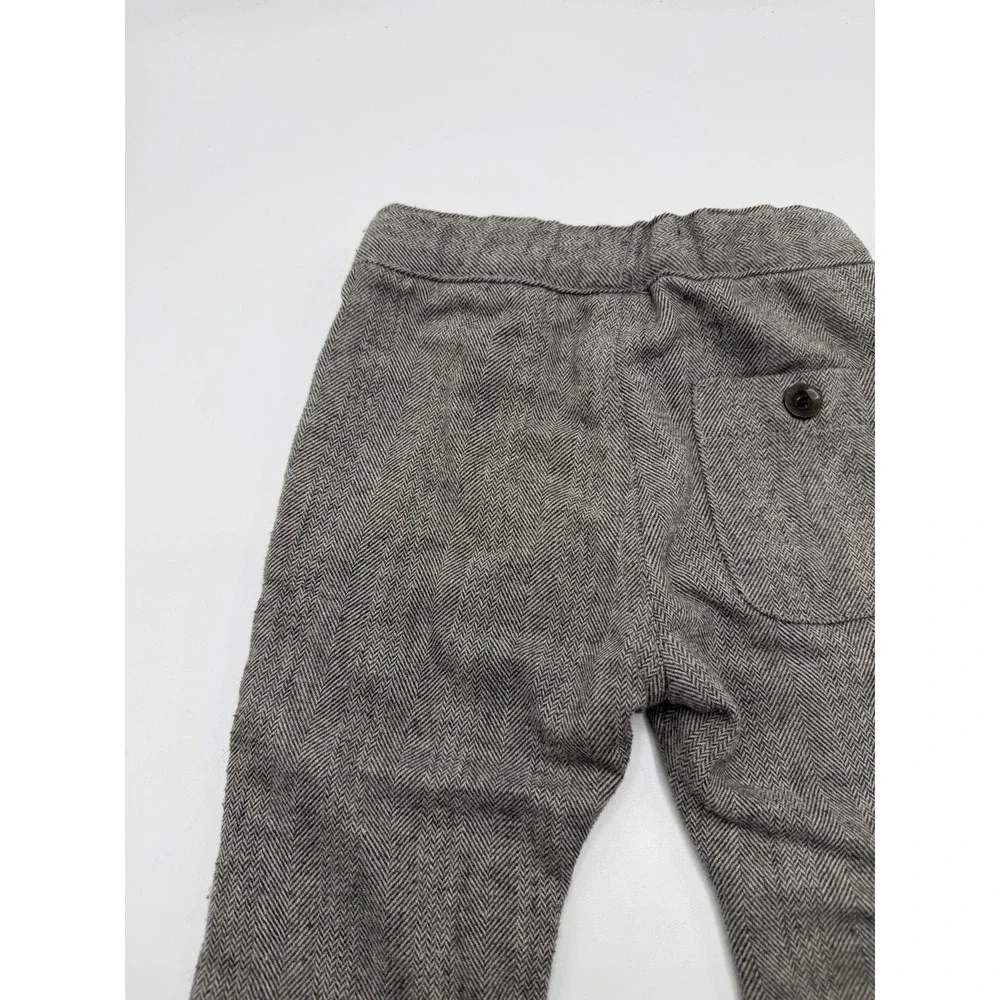 ZARA Baby Boy Gray Herringbone Trousers Pants Size 9-12 Months Pre-owned AS IS